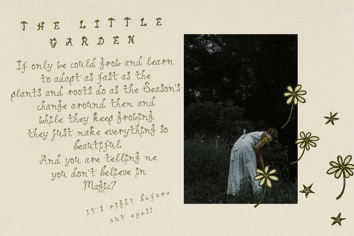 Hand Drawn Floral Whimsy Script Font, a Handwritten Font by Laras Wonderland (Photo 16 of 16)