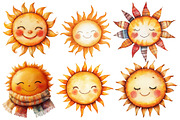Cute Autumn Sun Clipart, an Illustration by Designworld (Thumbnail 4 of 5)