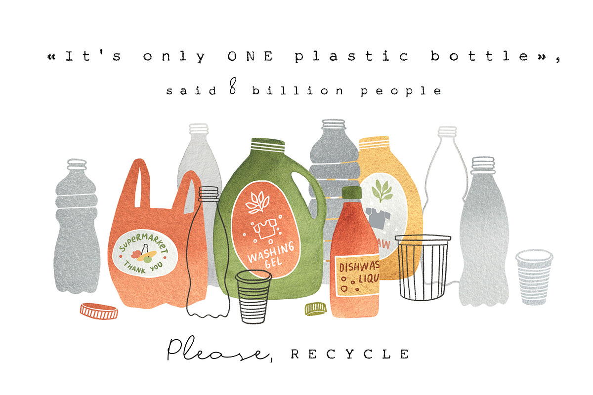 Recyclable plastic, an Illustration by Olga Bonitas (Photo 2 of 7)