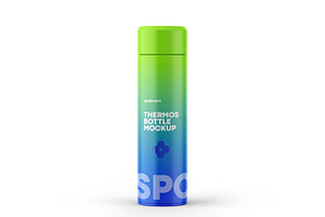 Matte Thermos Bottle Mockup