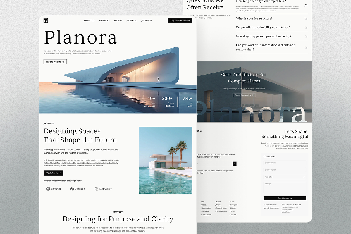 Planora - Architect Landing Page, an UI Kit Template by Portal Studios (Photo 2 of 9)
