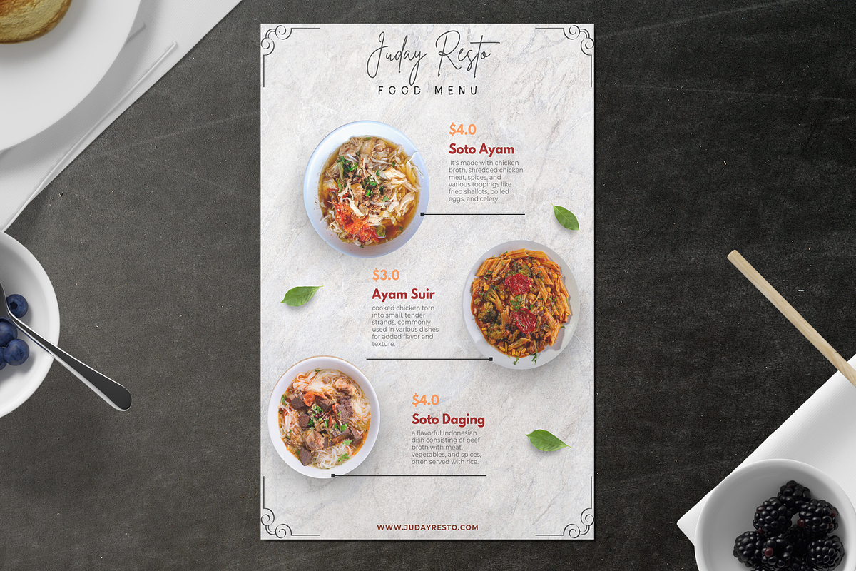 Elegant Portrait Menu Template, a Brochure Template by judayartworks (Photo 8 of 16)