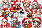Christmas Baby Dog Sublimation Clipa, an Illustration by SVGArt (Thumbnail 1 of 8)