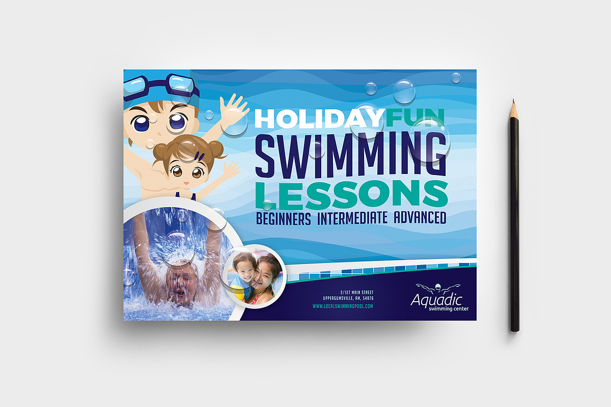 Swimming Pool Flyer Template, a Flyer Template by BrandPacks