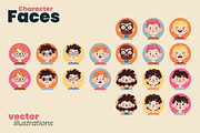 Character Faces Set, a Person Illustration by moja doodle (Thumbnail 5 of 7)