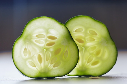 Two slices of fresh cucumber with backlit, a Food & Drink Photo by Rohan Photography