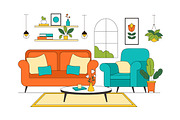 10 Living Room Illustration, a Decorative Illustration by denayunebgt (Thumbnail 4 of 4)
