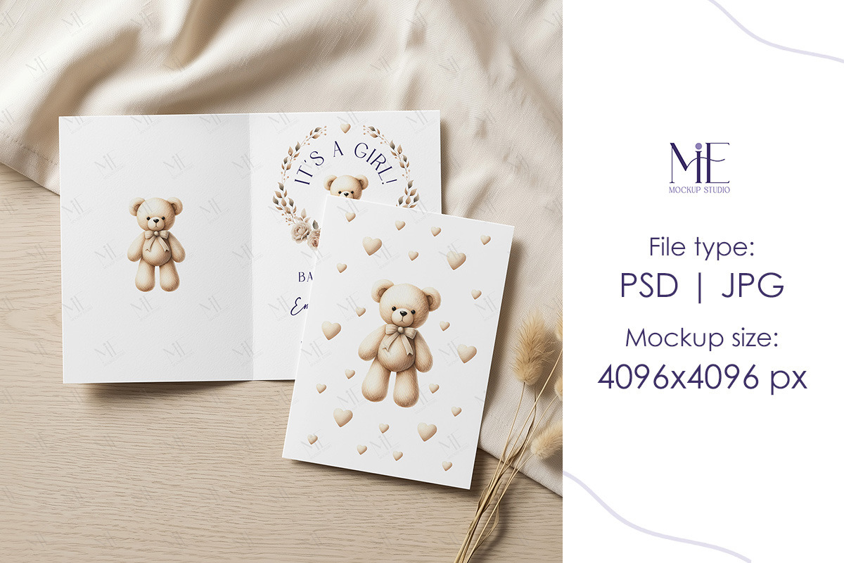 Folded Card Mockup Program Booklet, an Advertising Mockup by Mie Mockup Studio (Photo 4 of 7)