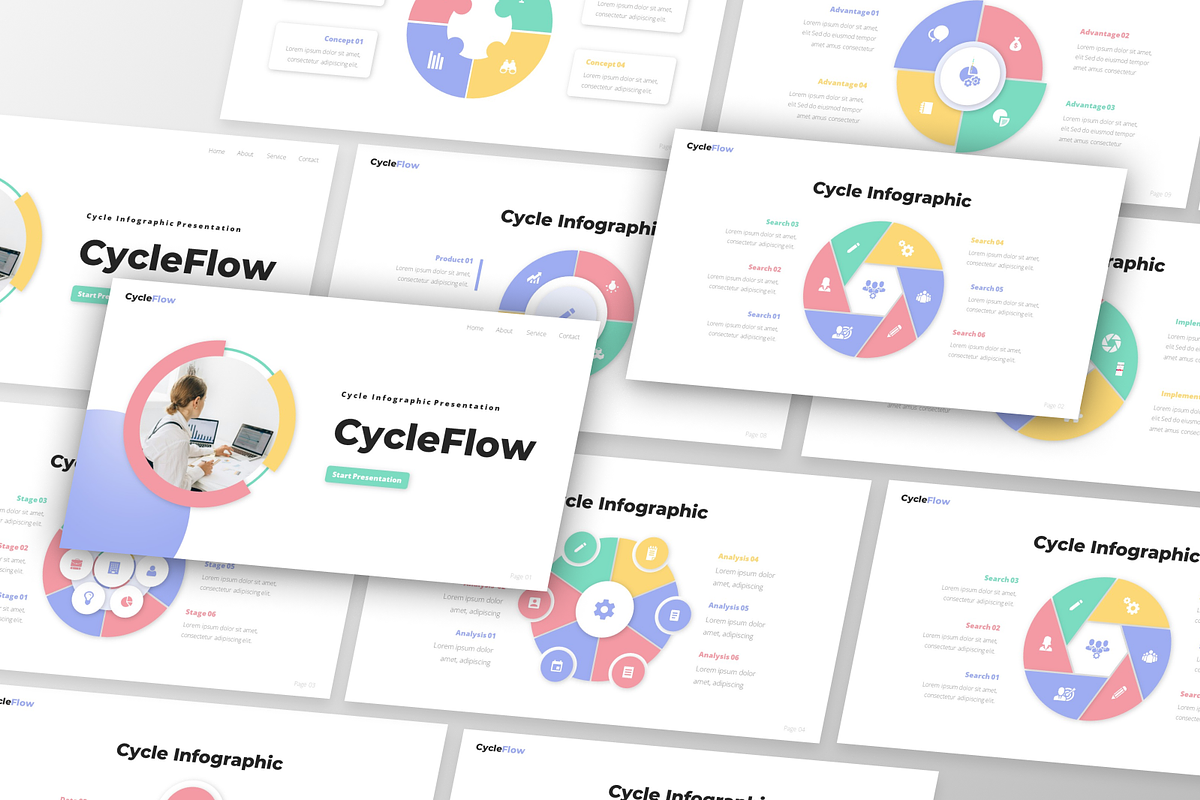CycleFlow - Cycle Infographic, a Presentation Template by GraphauseProject (Photo 5 of 6)