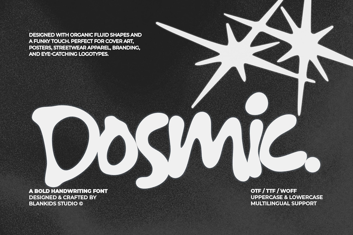 Dosmic - Organic Fluid Display Font, a Slab Serif Font by Blankids Studio (Photo 2 of 11)