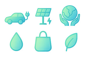 Eco icon set illustrating sustainabi, an Illustration by Dvoevnore photos