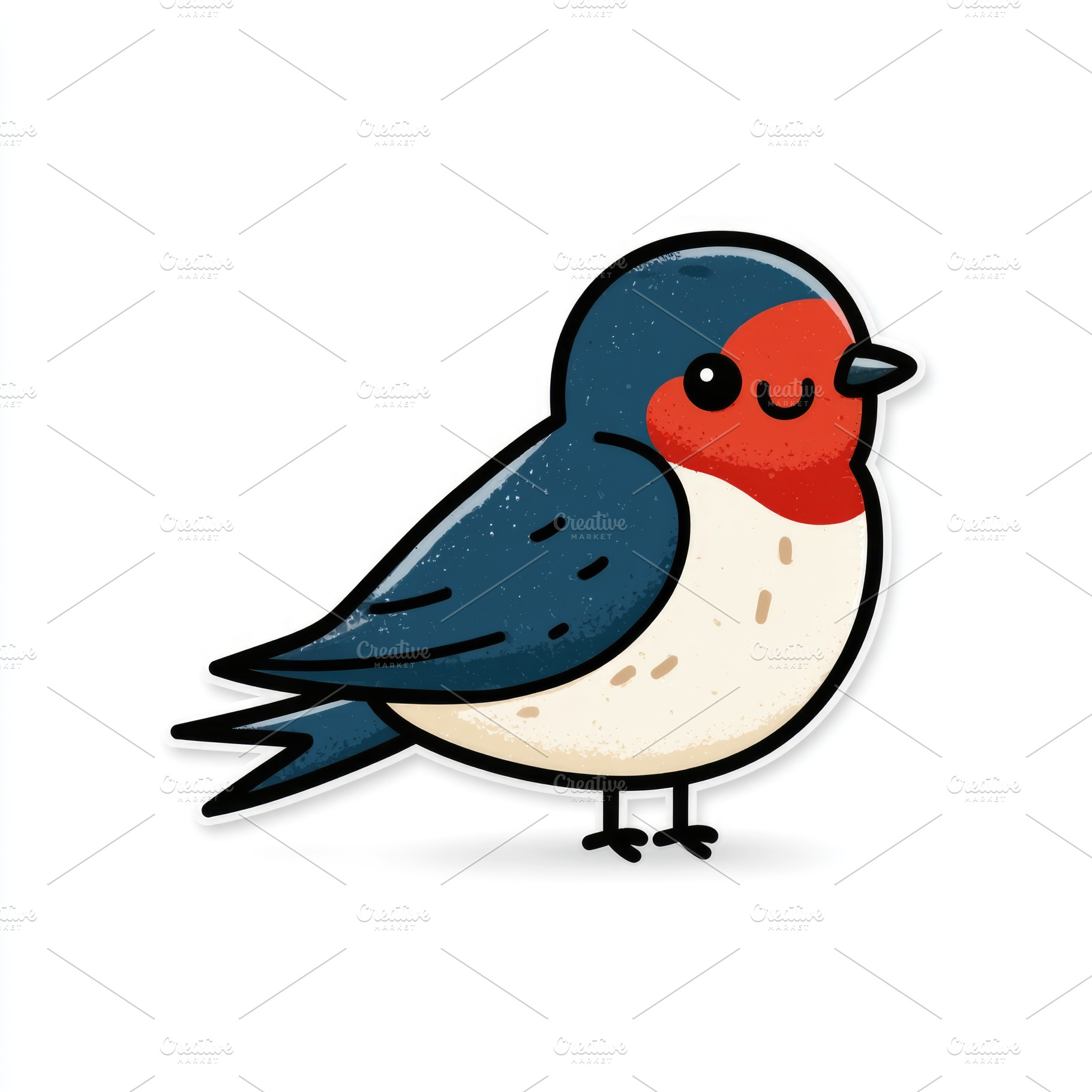 Cute barn swallow bird doodle illustration, an Animal Photo by José Manuel Gelpi