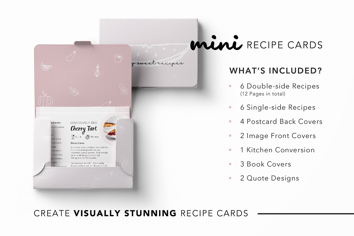 30 Mini Recipe Cards Canva Template, a Card Template by White Dreamers (Photo 2 of 9)