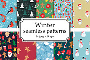 Winter Seamless Patterns Set, a Pattern Graphic by mejorana (Thumbnail 1 of 5)