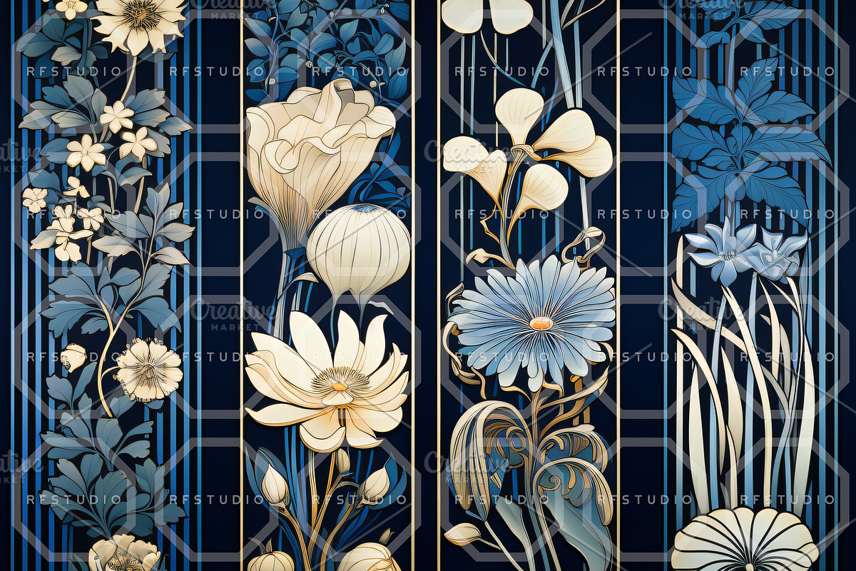 FUSION CHINOISERIE. Seamless Pack, a Texture Illustration by RefinedFantasyStudio (Photo 2 of 9)