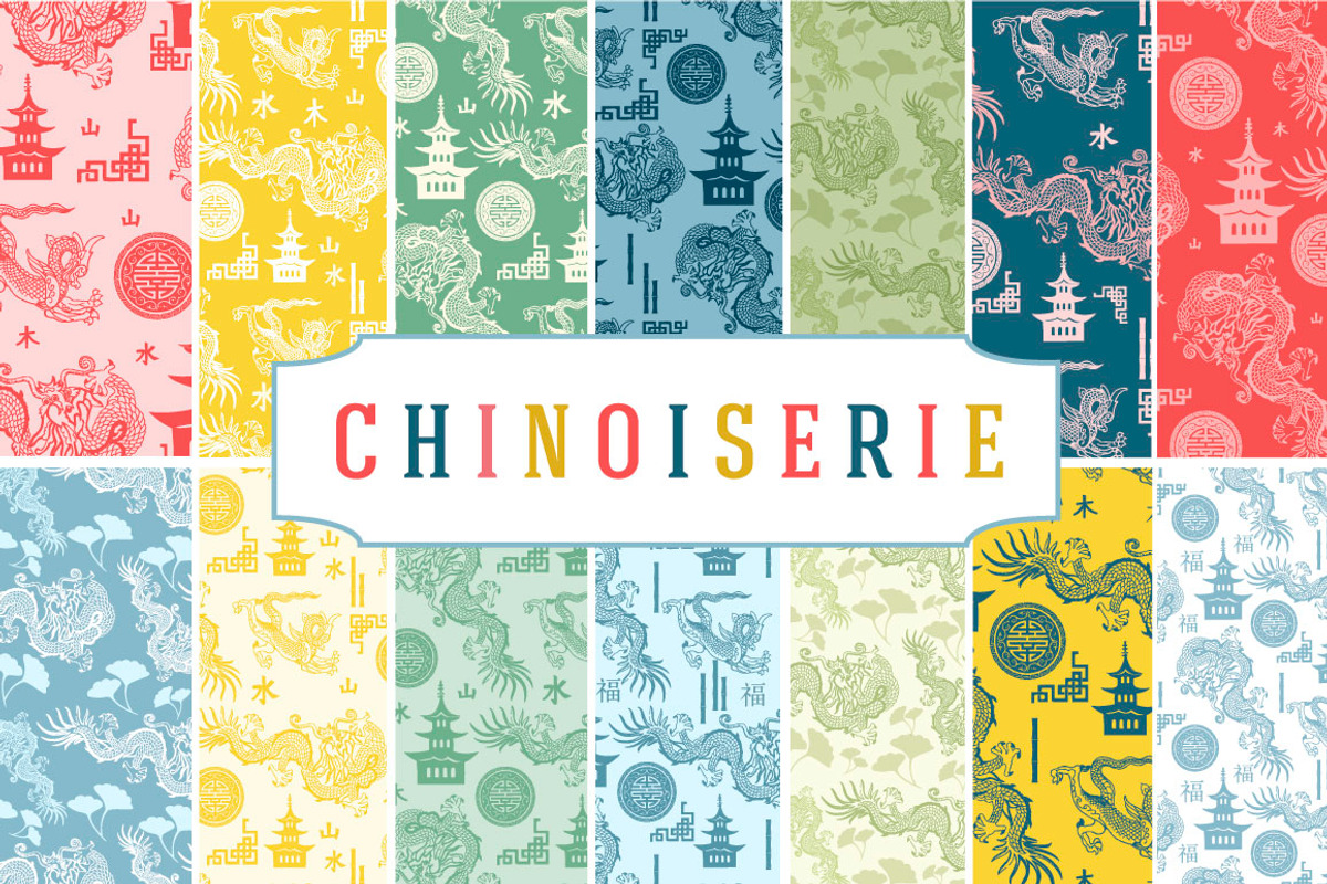 Chinoiserie Patterns Frames Labels, a Pattern Graphic by Clover & Lilly (Photo 3 of 6)