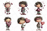Quirky Valentine Boy Clipart, an Illustration by DreamPrint404 (Thumbnail 2 of 6)