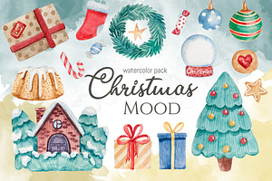 Watercolor mini pack Christmas Mood