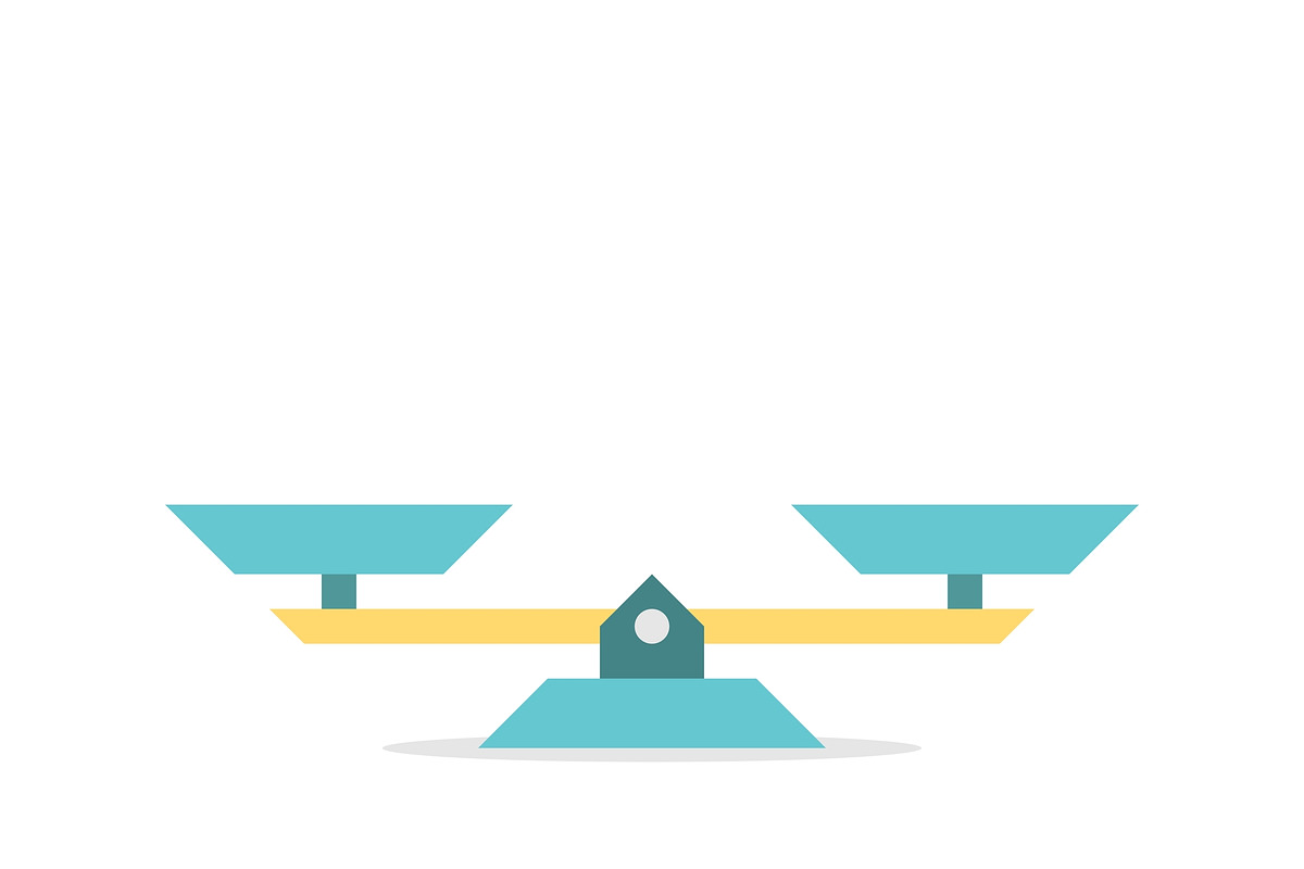 Empty seesaw scale isolated, a Work Illustration by inimalGraphic