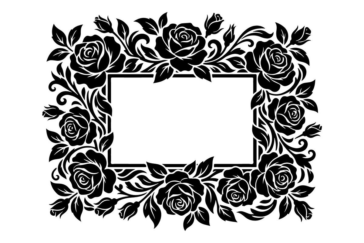 Luxury Floral Frame Silhouette, an Object Graphic by hafijul (Photo 4 of 4)