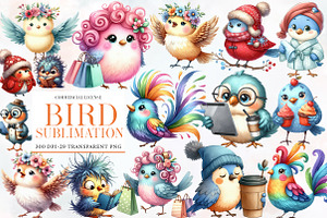 Watercolor Bird  Sublimation Clipart, an Illustration by Designworld
