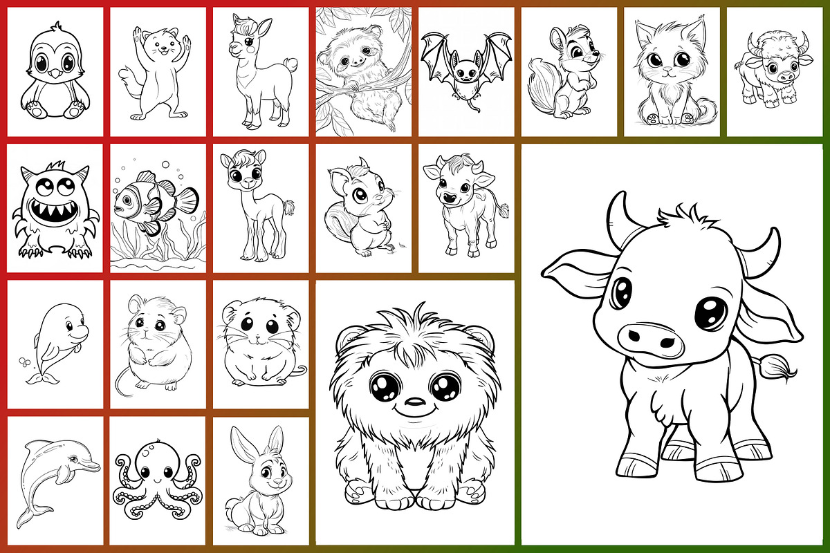 Cute Animals Coloring Page, a Graphic by Forhadx5 (Photo 9 of 12)