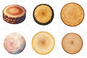Watercolor Round Wooden Clipart, an Illustration by DreamPrint404 (Thumbnail 3 of 6)