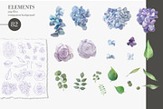 Hydrangea clipart with Gold elements, a Decorative Illustration by Nebbia (Thumbnail 3 of 6)