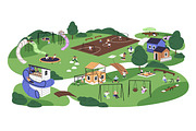 Kids play on kindergarten playground, a Person Illustration by PaperTrident (Thumbnail 1 of 10)
