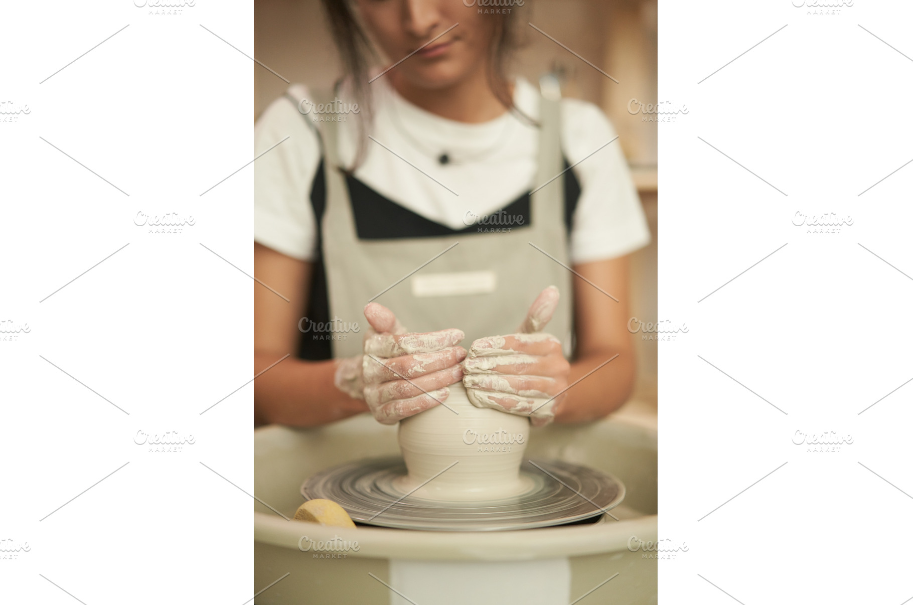 Woman modelling vase on pottery, a Person Photo by Sergey Mironov's store