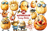 Funny Potato Watercolor Clipart, an Illustration by Dream Creation (Thumbnail 1 of 6)