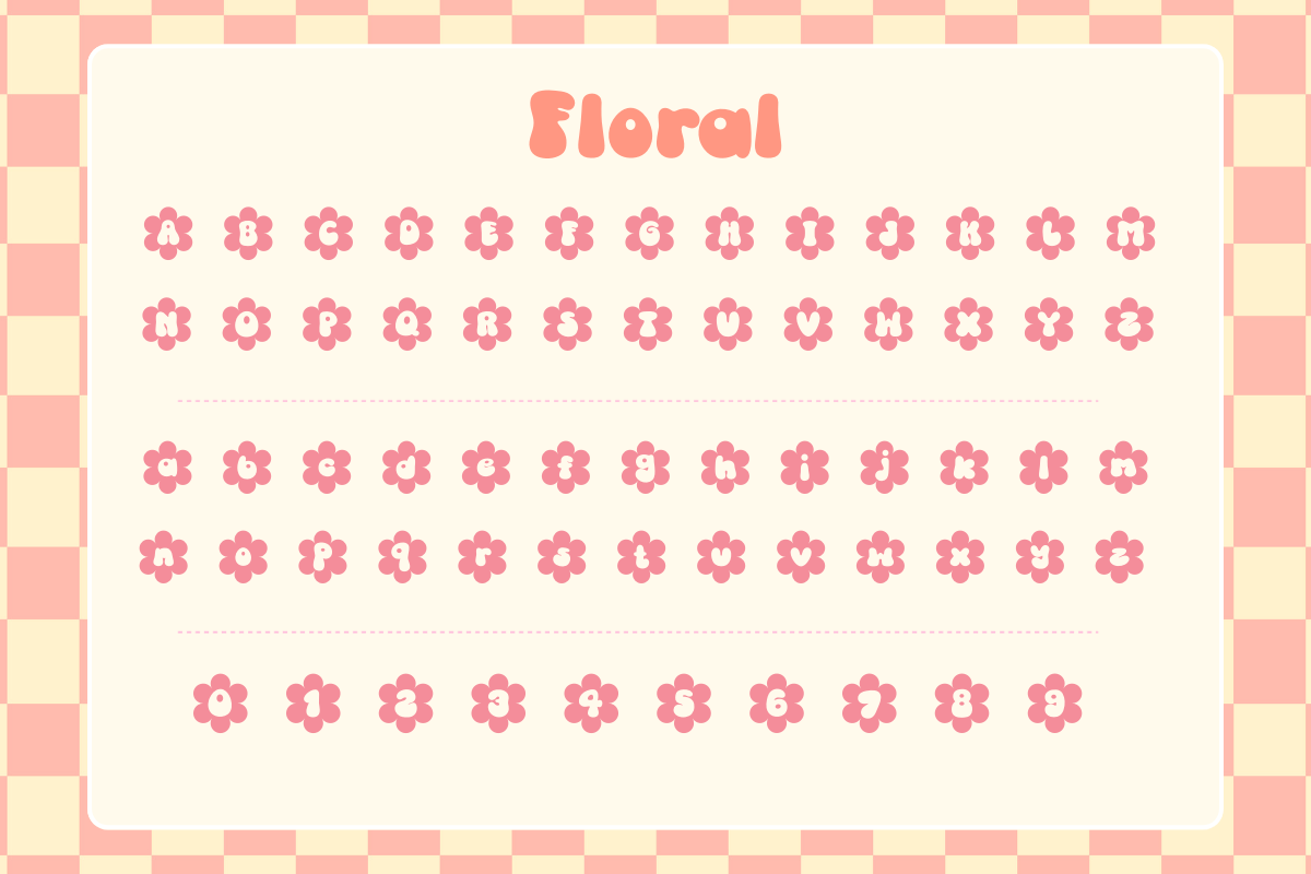 Retro Flower Display Font + Bonus, a Handwritten Font by Babymimiart (Photo 8 of 10)