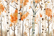Watercolor Autumn Birch Trees Forest, an Object Graphic by Printable Treasure (Thumbnail 3 of 9)