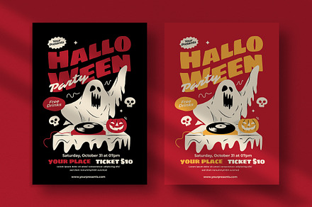 Ghost Halloween Party Flyer, a Flyer Template by lilyshop