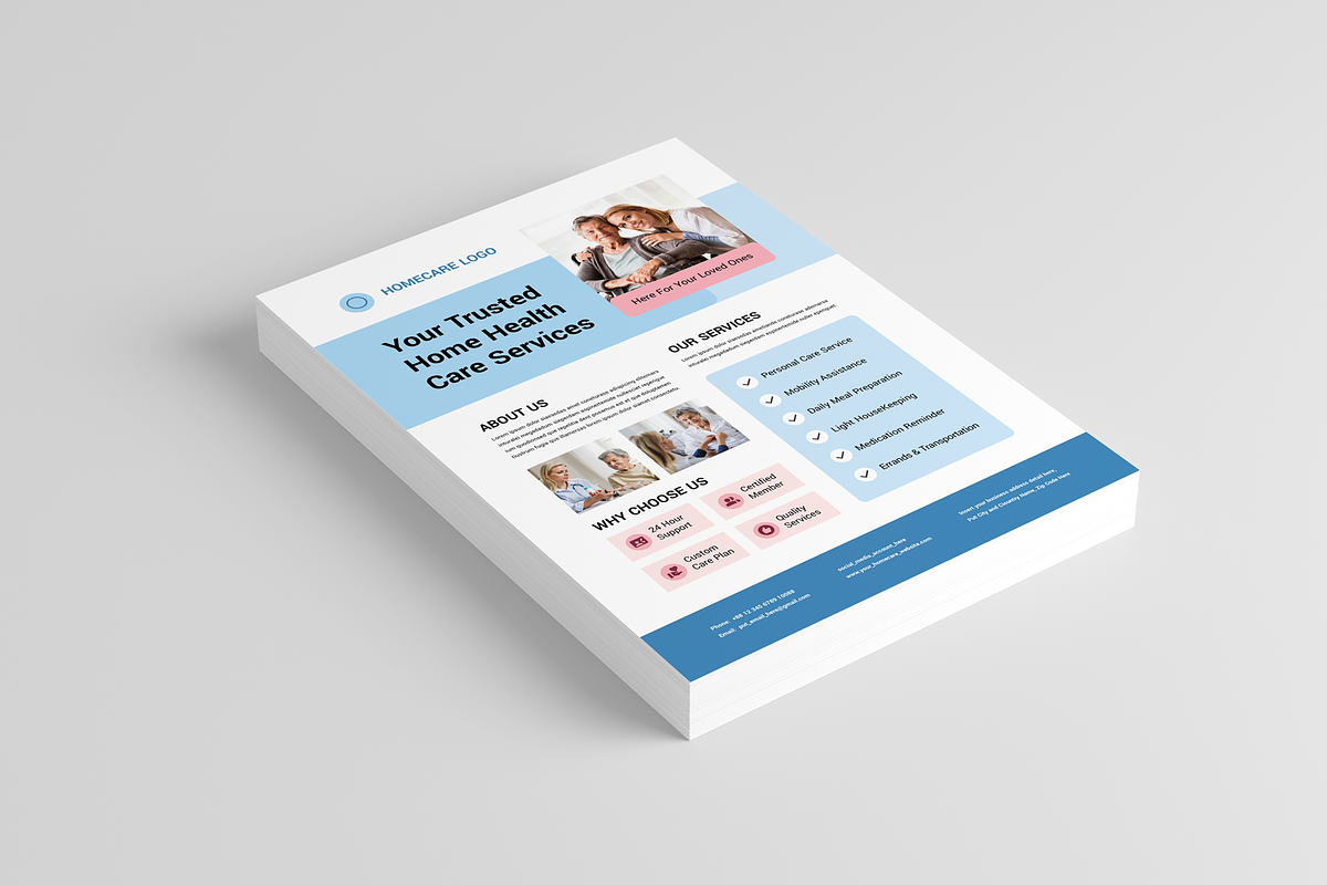 Home Care Flyer | Canva, Word, Indd preview 2