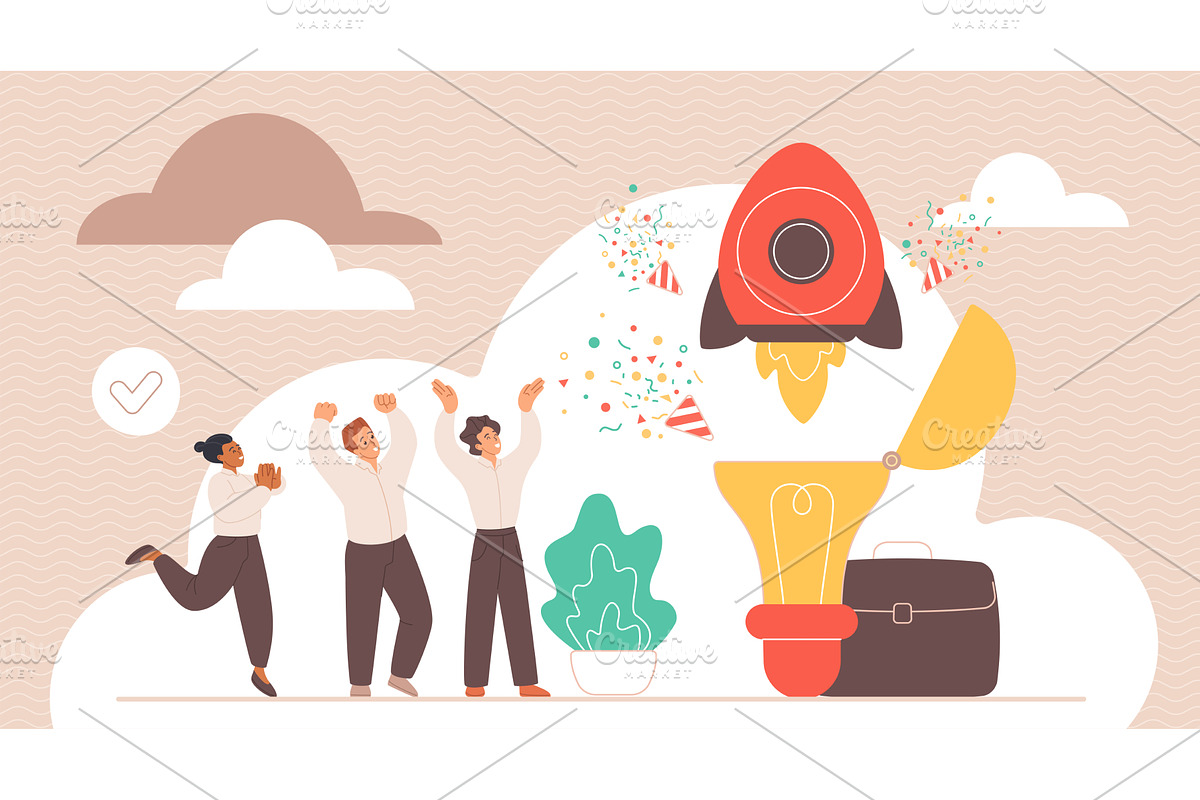 Business project management start, a Person Illustration by Lemberg Vector