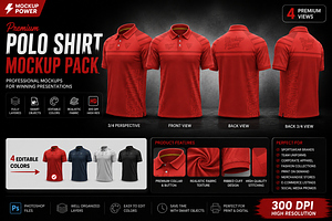 Raglan Short Polo Shirt Mockup