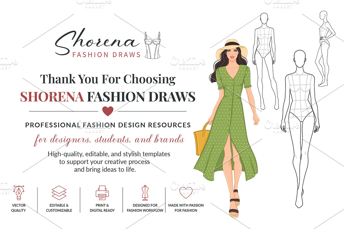 Female Fashion Croquis Bundle, a Person Illustration by Shorena Fashion Draws (Photo 13 of 13)