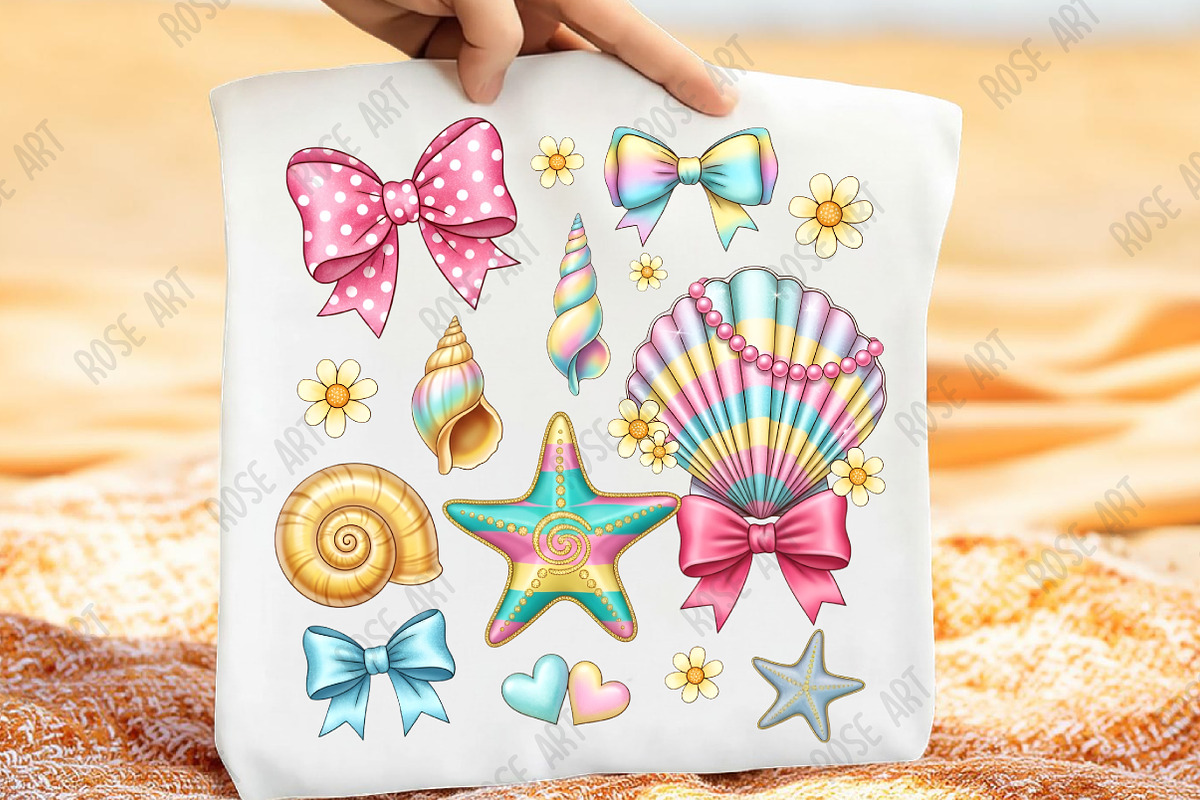 Summer Coquette Bow, Seashell Png, a Seasonal Illustration by Rose Art (Photo 2 of 4)
