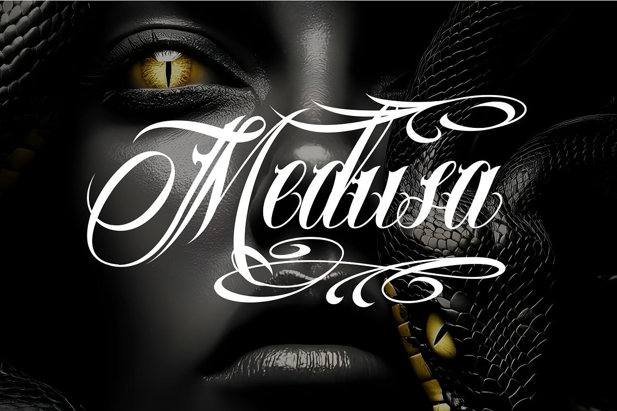 Faithless Edgy Tattoo Font, a Script Font by WhymoreArt (Photo 6 of 12)