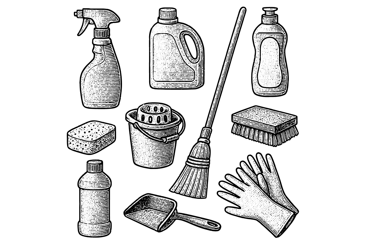 Cleaning Tools Set, an Object Graphic by RT Studio