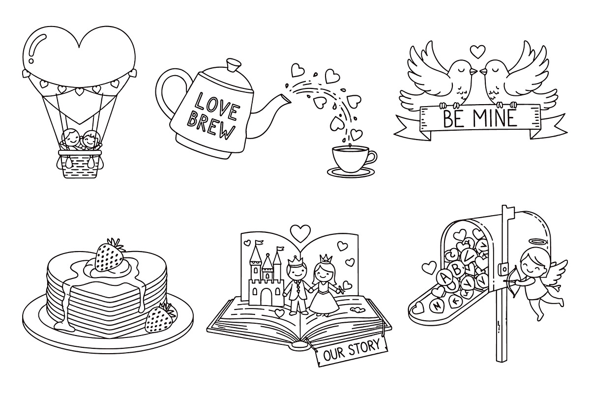 Whimsical Valentine's Day Clipart Se, a Decorative Illustration by T-shirt Pond (Photo 2 of 7)
