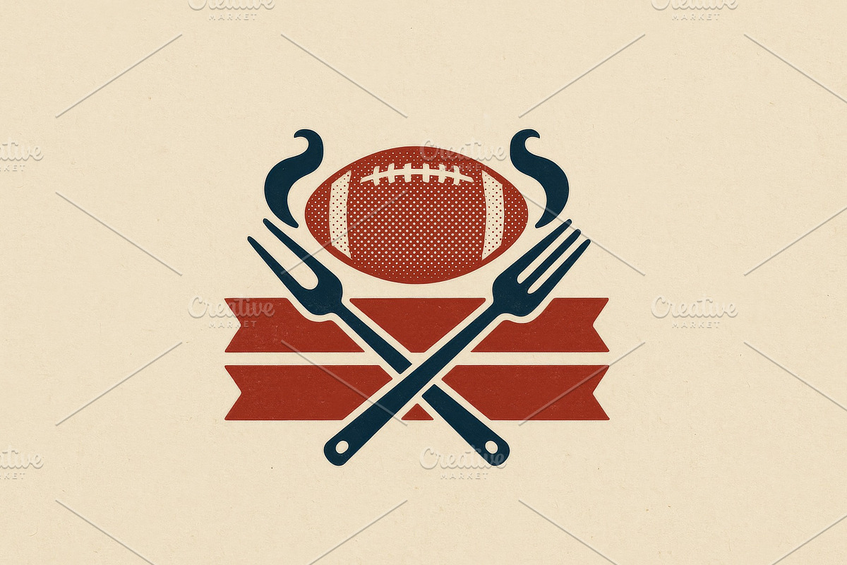 American football tailgate party gra, an Illustration by Dvoevnore photos