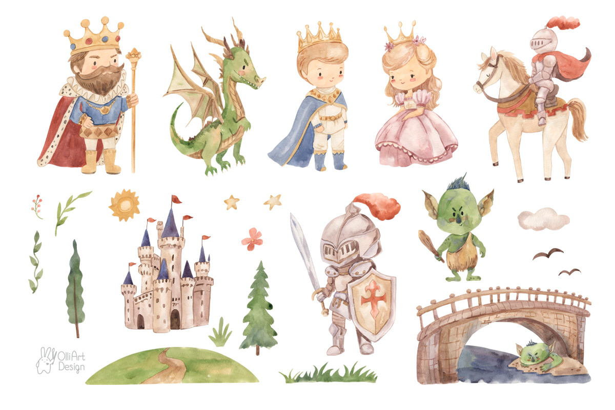 FAIRY TALE. King, dragon, knight, a Person Illustration by OlliArtDesign (Photo 2 of 8)