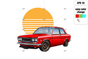 JDM 70's classic sedan & 80's sunset, an Education Illustration by MMG1designs (Thumbnail 2 of 5)