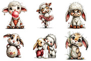 Funny Easter Lamb Bunny Clipart, an Illustration by DreamArtGraphic (Thumbnail 4 of 5)