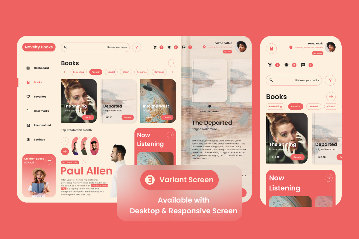 Novelty Books - Online Book Store Da, an UI Kit Template by twinstd (Photo 4 of 5)