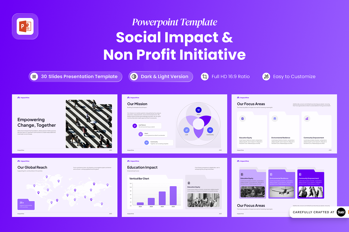Social Impact Power Point Template, a Presentation Template by SLAB! Design (Photo 1 of 3)