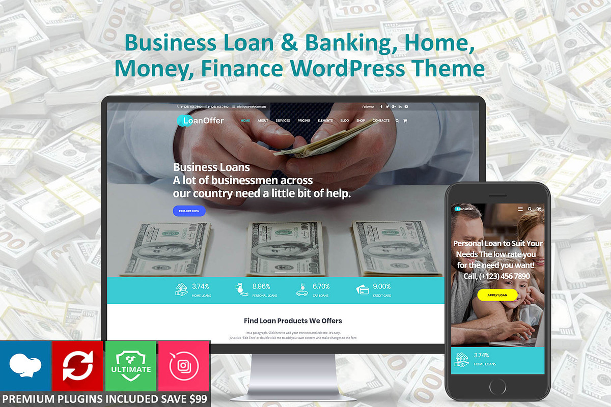 LoanOffer - Loan & Business Theme, a WordPress Template by Cherry Wordpress Theme (Photo 1 of 10)
