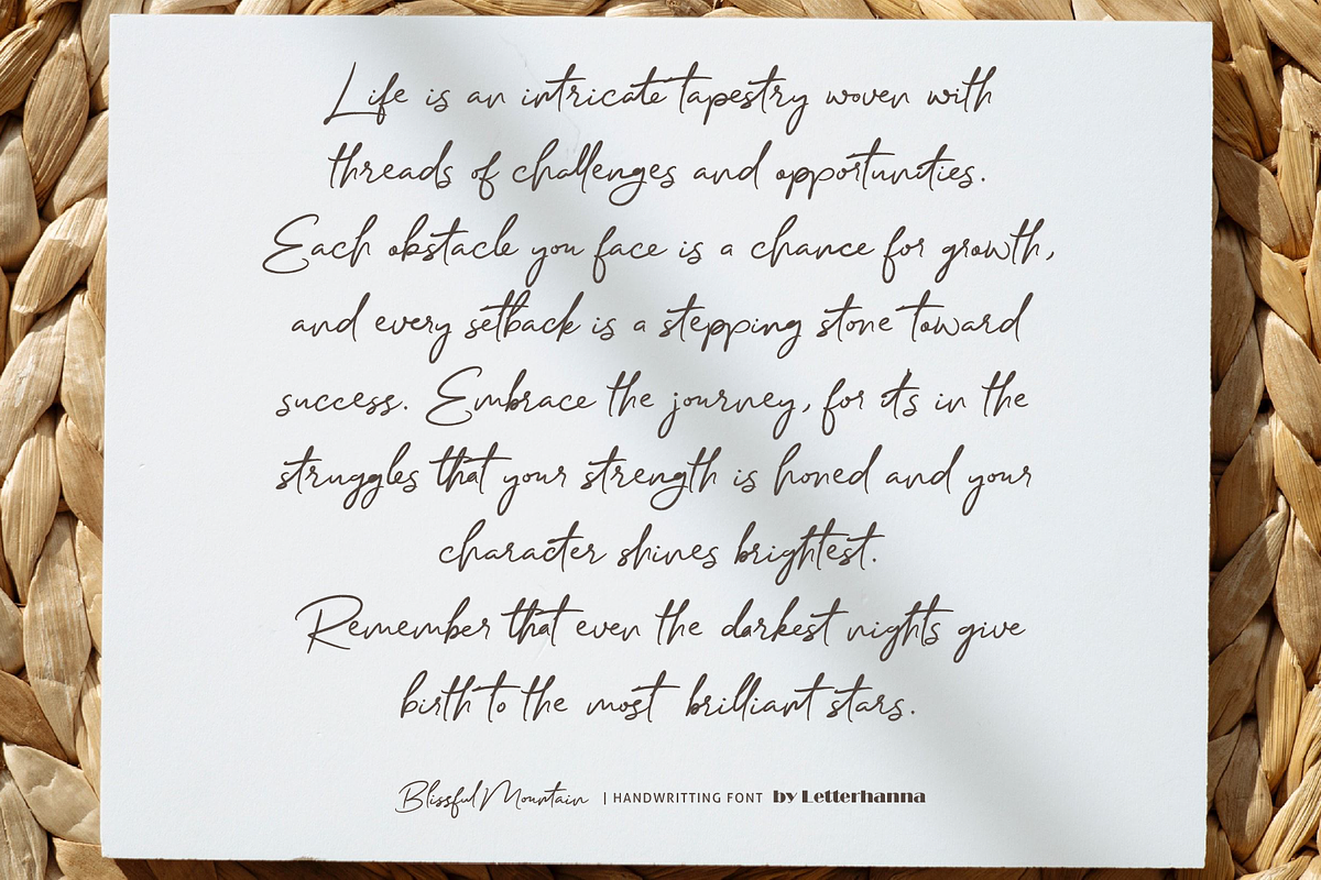 Blissful Mountain, a Handwritten Font by Letterhanna Studio (Photo 10 of 13)